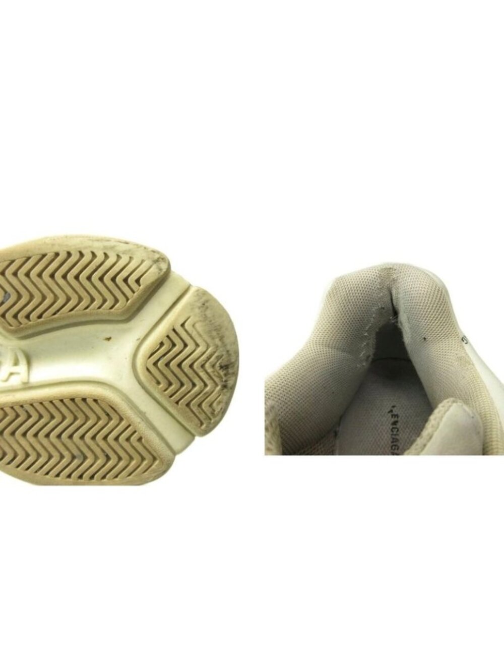 Balenciaga Triple S Sneakers Shoes Low Cut Thick Sole Leather 40 White - Picture 8 of 9